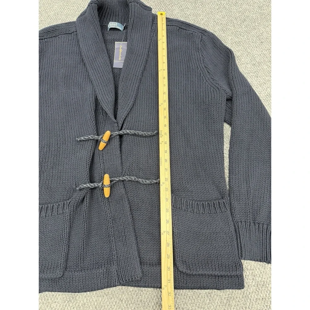 Polo Ralph Lauren Men's XXL Navy Blue Shawl Collar Toggle Cardigan Knit Sweater